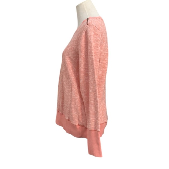 Merona lightweight heathered coral shoulder zip sweatshirt pullover - Picture 4 of 14
